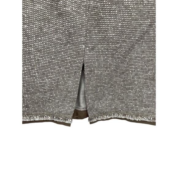 Lafayette 148 Skirt Tweed Fringe Trim Hem Beige Cream Size 18 - Picture 6 of 10